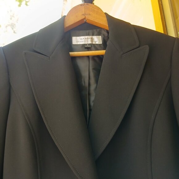 Tahari ASL Jet Black Blazer Polished, Professional, A Timeless Classic Sz 6 - Picture 5 of 11